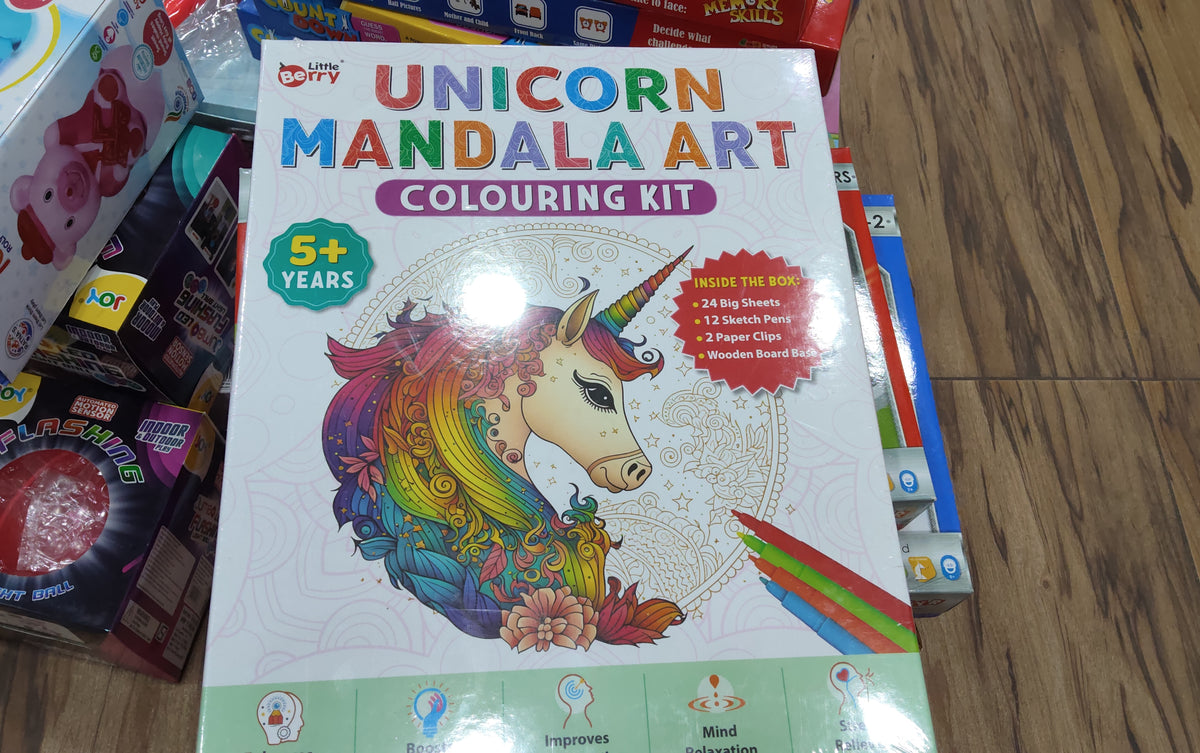 LITTLE BERRY UNICORN MANDALA ART COLOURING KIT - UNICORN