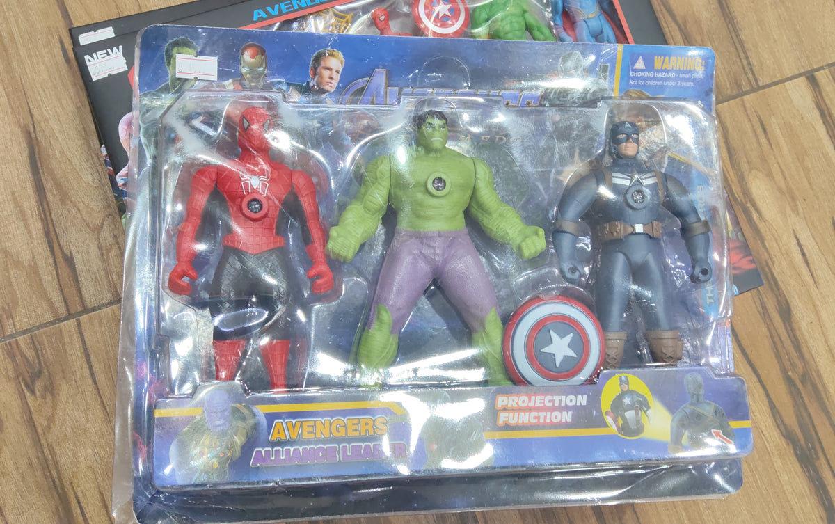 THE SUPER HEROS - AVENGERS - 3PCS - SPIDER-HLUK-CAPTAIN - 499