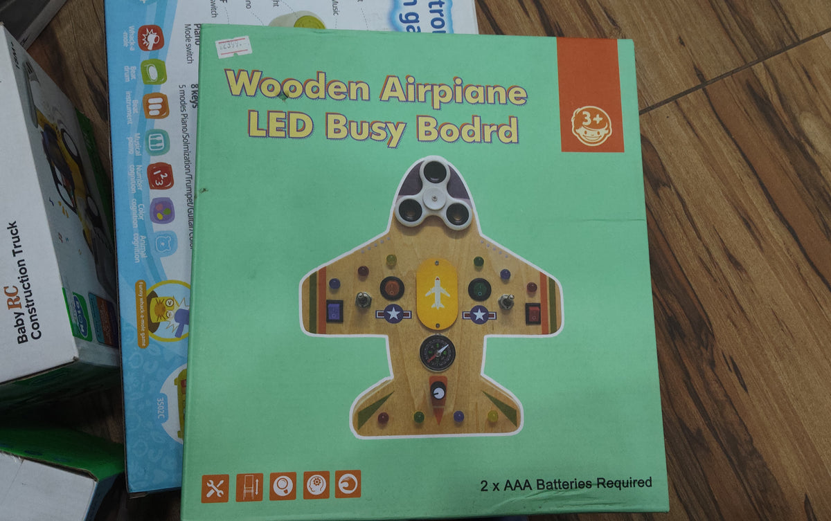 WOODEN AIRPIANE LED BUSY BOARD - 2399